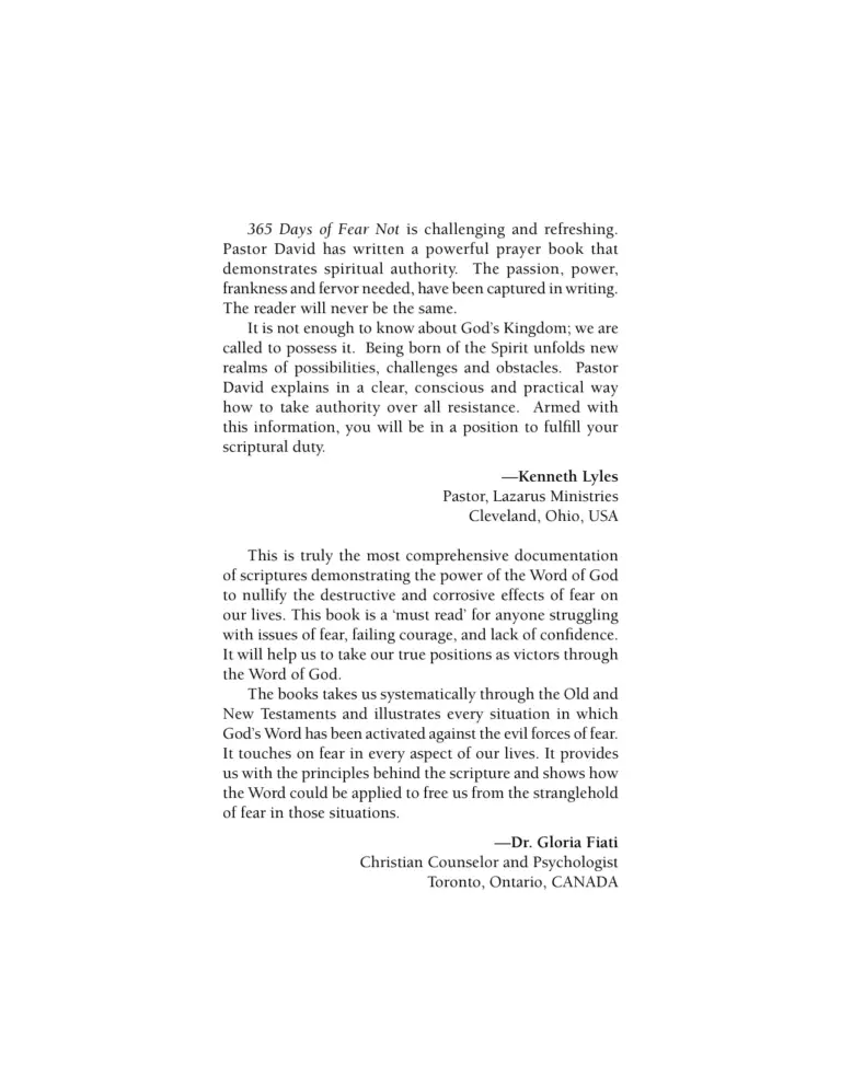 List Of 365 Do Not Fear Bible Verses